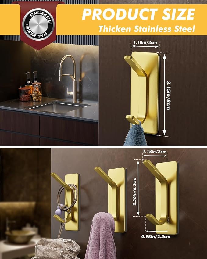 Auxmir 5 Pack Self Adhesive Hooks - Image 8