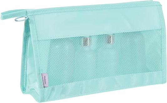 uxcell Mesh Makeup Bag, Large Capacity Travel Zipper Cosmetic Bags, Beach Mesh by uxcell