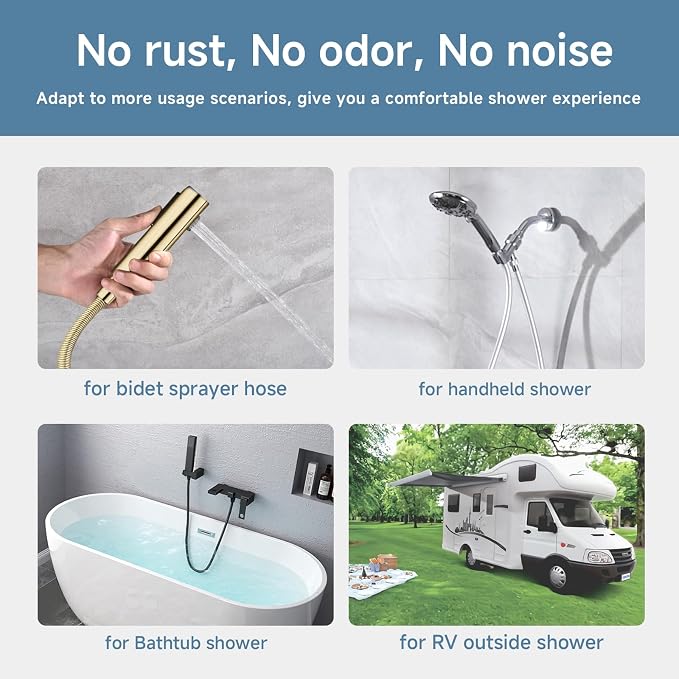Chorme Shower Hose Extra Long 304 Stainless Steel Handheld Showerhead Hoses - Image 6