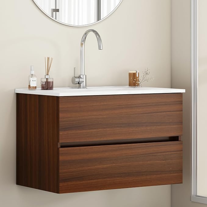 32" Wall Mounted Bathroom Vanity by KebuzHouse