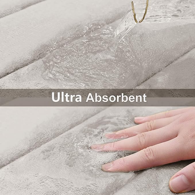 Buganda Memory Foam Bath Mat, Ultra Soft and Non-Slip Bathroom Rugs, Water - Image 4