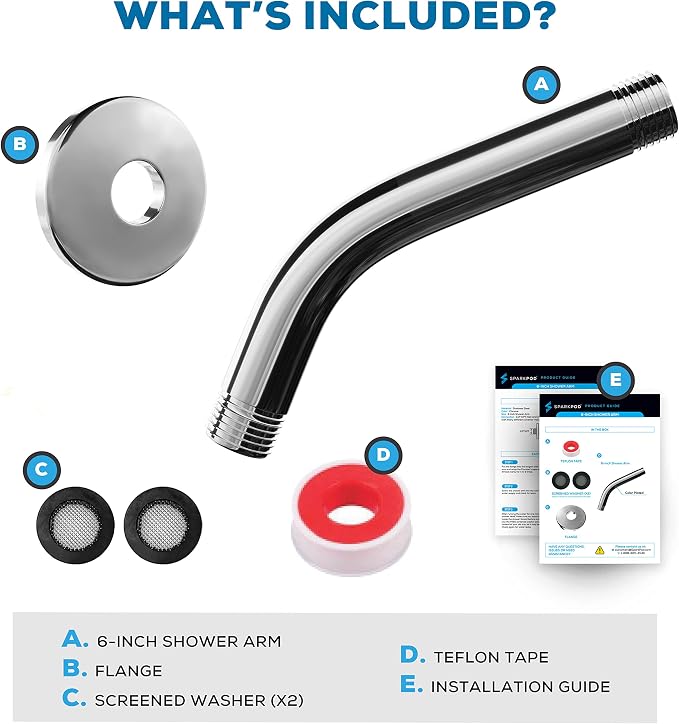 SparkPod 6 Inch Shower Arm - Image 4