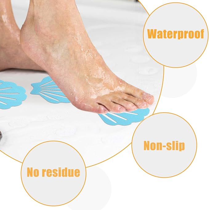 30 Pcs Bathtub Stickers Non Slip, Shell Shaped Tubs Safety Shower Treads - Image 4