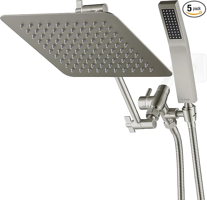 G-Promise All Metal 10" Dual Square Shower Head Combo | Rain Shower Head | by G-Promise