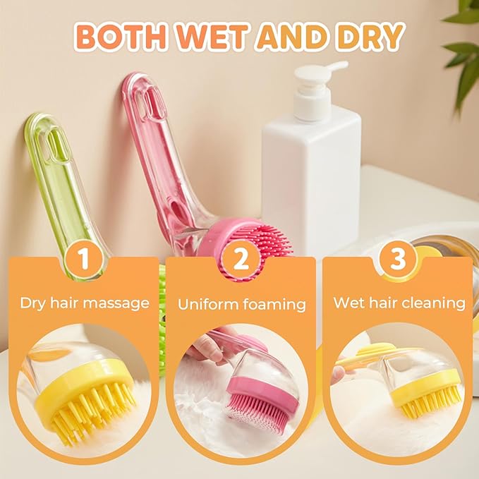Pet Bath Brush with Shampoo Dispenser, Dog Bath Brush and Grooming Massage Brush - Image 3