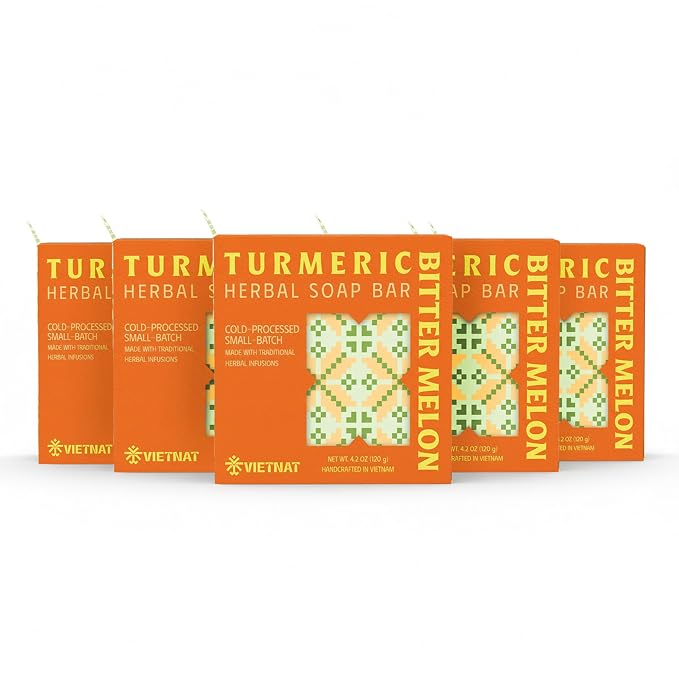 Turmeric & Bitter Melon Soap Bar – 2-in-1 Cleansing & Balancing, Cold Process by VIETNAT