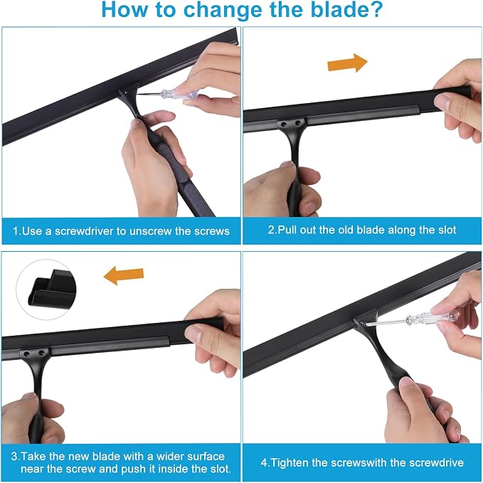 Quntis 10-Inch Matte Black Shower Squeegee - Image 8