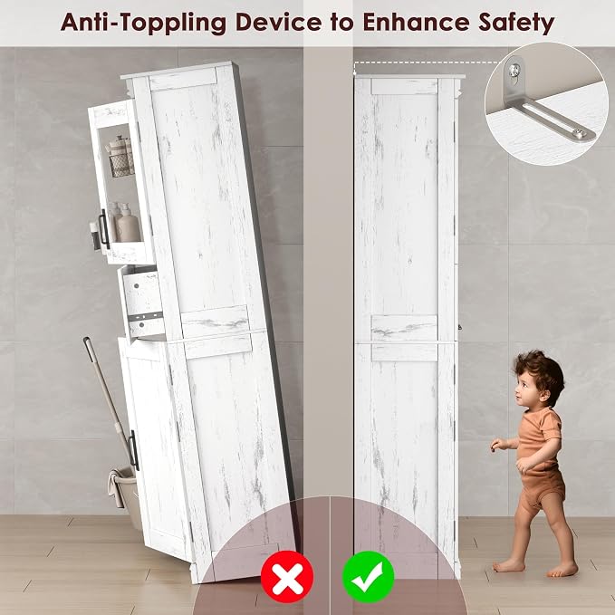 GAOMON 67" Tall Bathroom Cabinet - Image 7