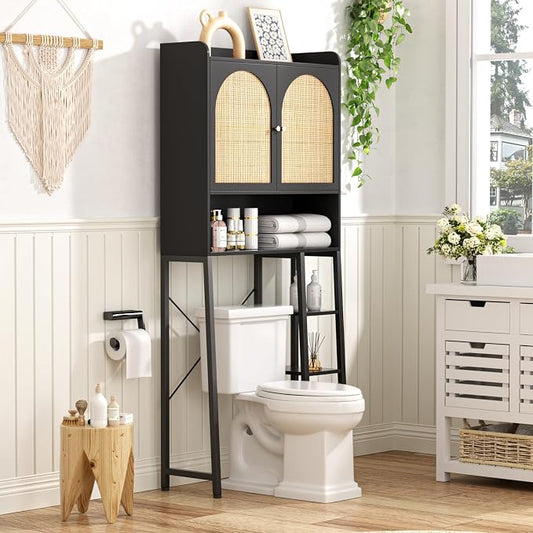 Rattan Over The Toilet Storage Cabinet by FiveWillowise