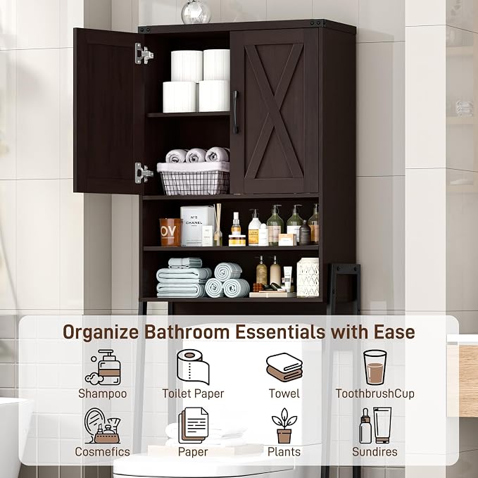 Vabches Over The Toilet Storage Cabinet, Farmhouse Over Toilet Storage Cabinet - Image 4