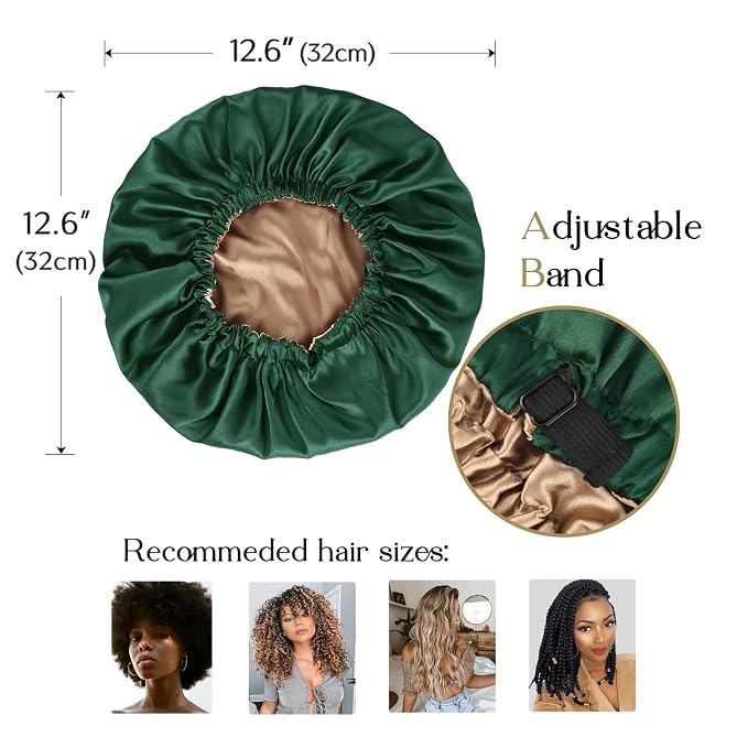 YANIBEST Adjustable Satin Bonnet Double Layer Hair Bonnet - Image 7