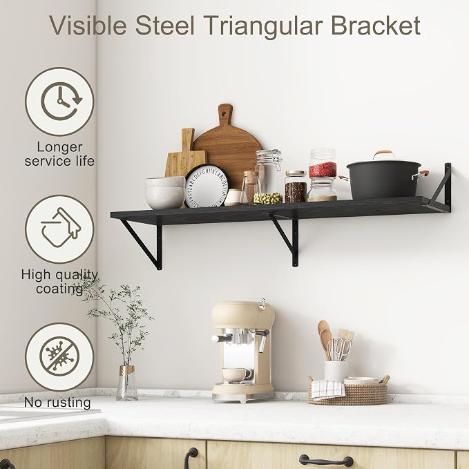 Fun Memories 40 Inch Floating Shelves, 12 Inch Deep Wall Shelf, 40 x 12 - Image 5