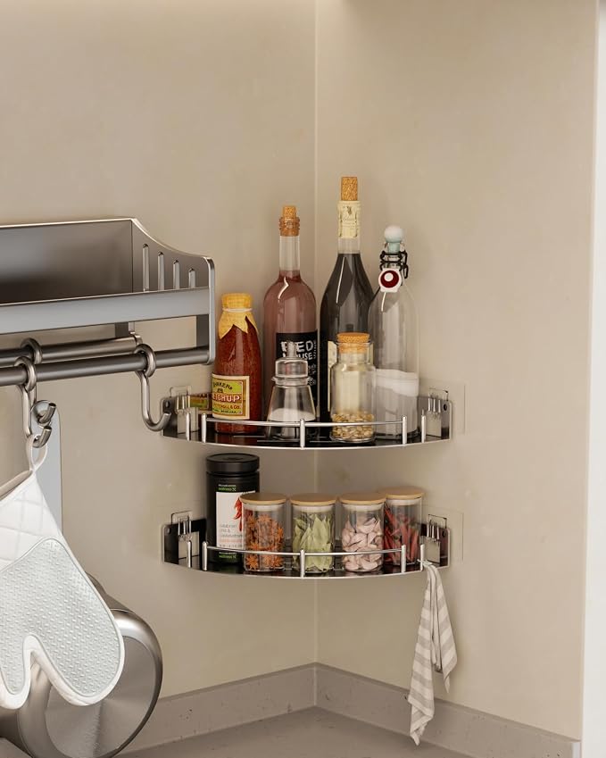 Bathroom Corner Shelf, 304 Stainless Steel, Integrated Molding, High Weight - Image 4