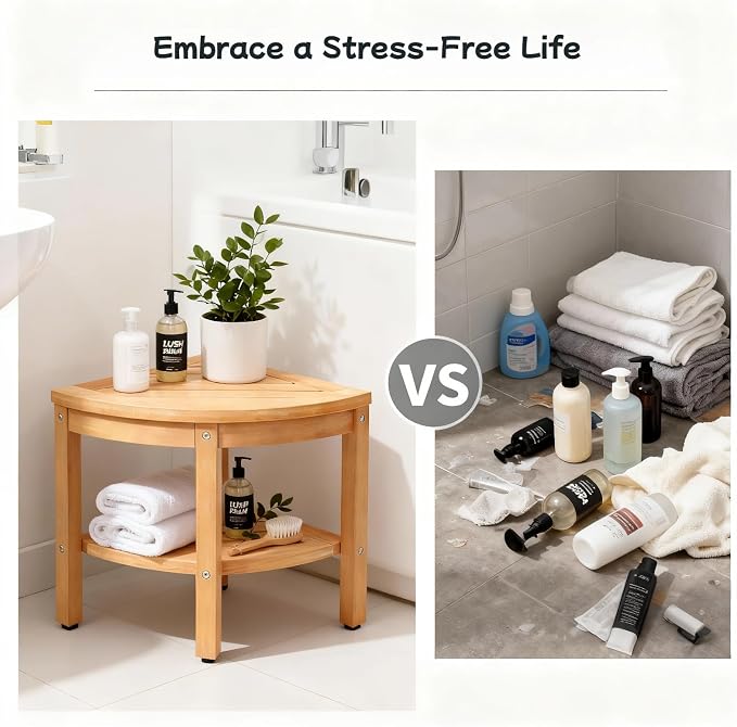Shower Stool for Inside Shower, Corner Shower Stool, Shower Bench Seat - Image 2
