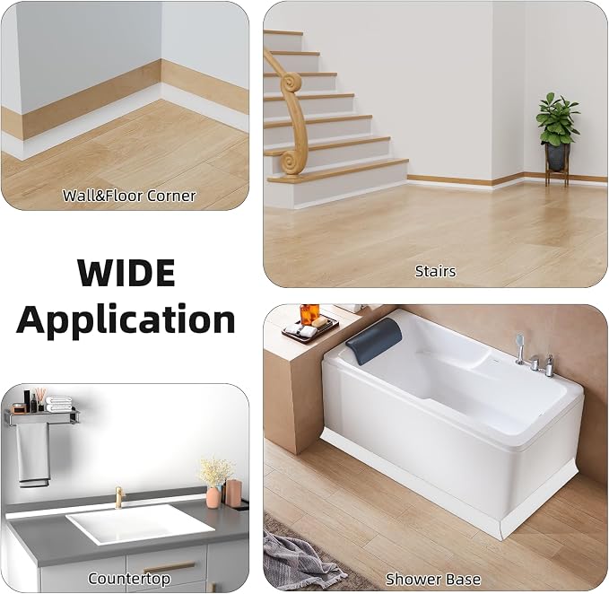 9.8' Flexible Quarter Round Molding, Peel and Stick Shoe Molding Baseboard - Image 5