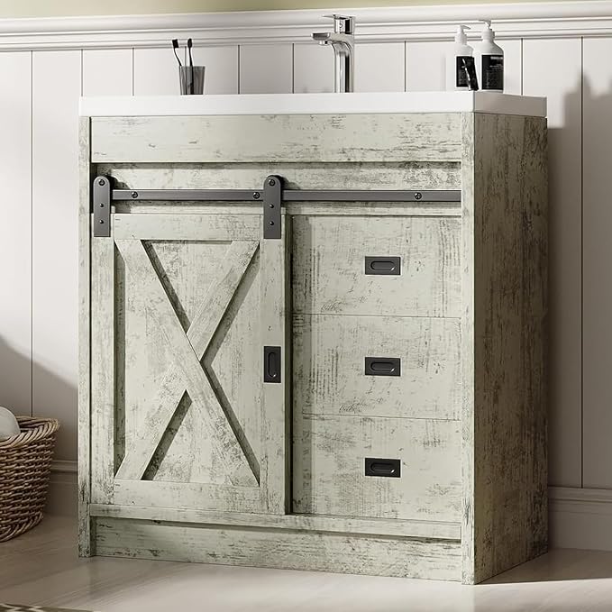 4ever2buy Farmhouse Bathroom Vanity, Vanity by 4ever2buy