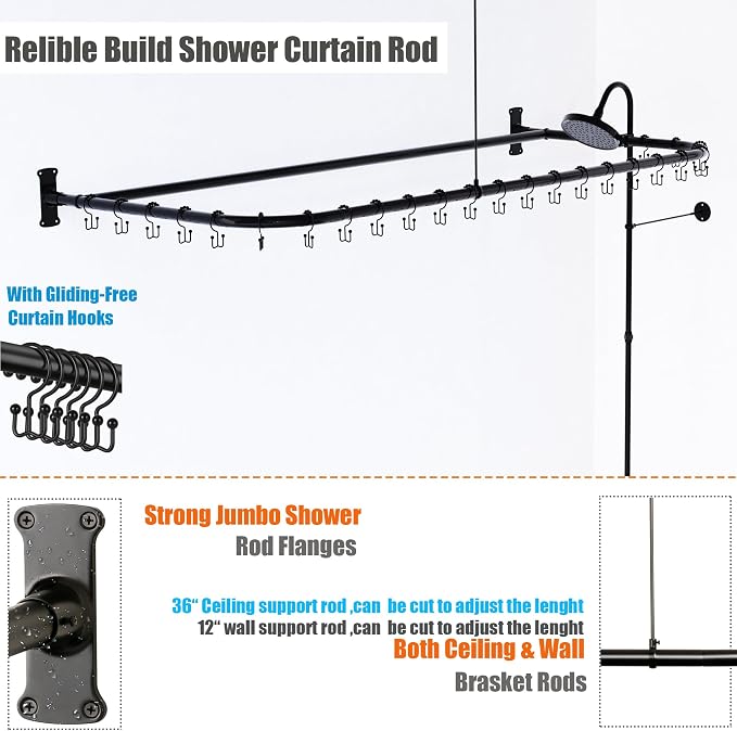 Clawfoot Tub Shower Kit, Add On Shower - Image 4