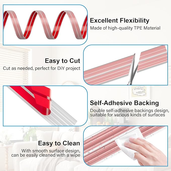 10FT Flexible Wall Corner Protector Moulding Trim, Peel and Stick Inside & - Image 3