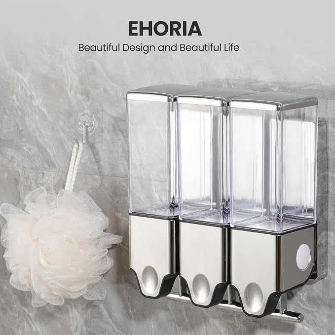 3-in-1 Quadrate Dispensers for The Shower, Shower soap Dispenser, Conditioner - Image 5
