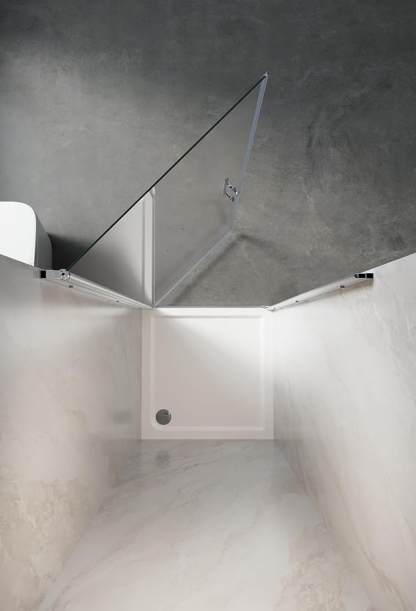 33.5-35 Inch Pivot Shower Door 72 Inch H, Semi-Frameless Sliver Aluminum - Image 8