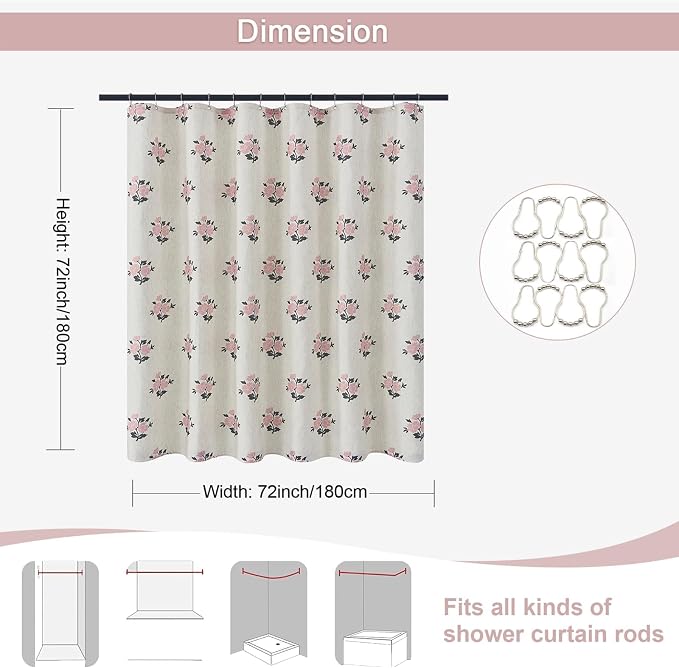 ORTIGIA Boho Pink Shower Curtains - Image 3