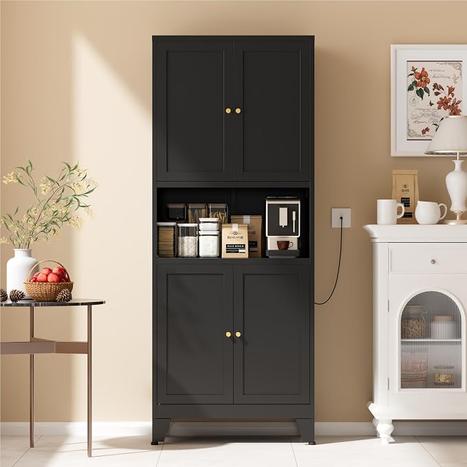 COFaR 69" Tall Modern Kitchen Pantry, Metal Storage Cabinet - Image 7