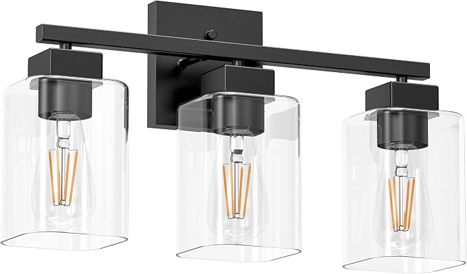 Espird Matte Black Bathroom Vanity Light, 3-Light Vanity Lighting fixtures Over - Image 9