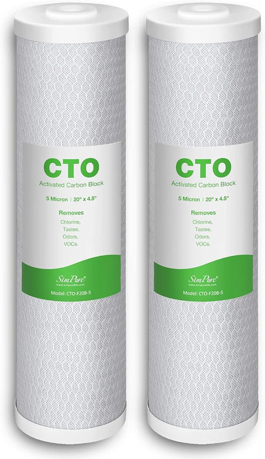 SimPure Whole House Water Filter Cartridges 5 Micron 20" x 4.5" CTO Activated by SimPure_Water