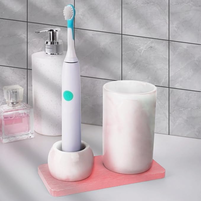 Ceramic Toothbrush Holder & Toothbrush Cup by LUEXBOX
