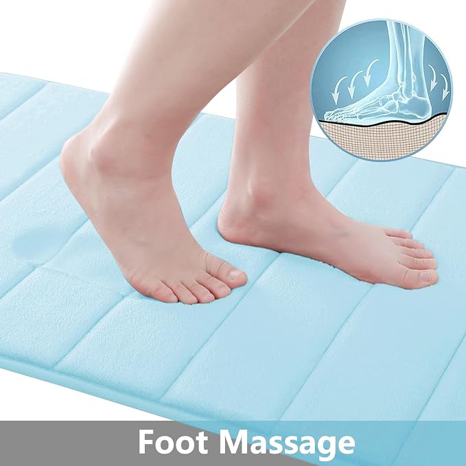 Buganda Memory Foam Bath Mat, Ultra Soft and Non-Slip Bathroom Rugs, Water - Image 2