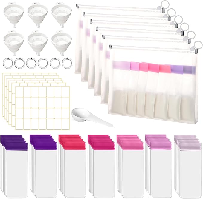 67pcs Protein Powder Travel Container Set 42 Single Dose Bags 6 Large Reusable by Shinylin