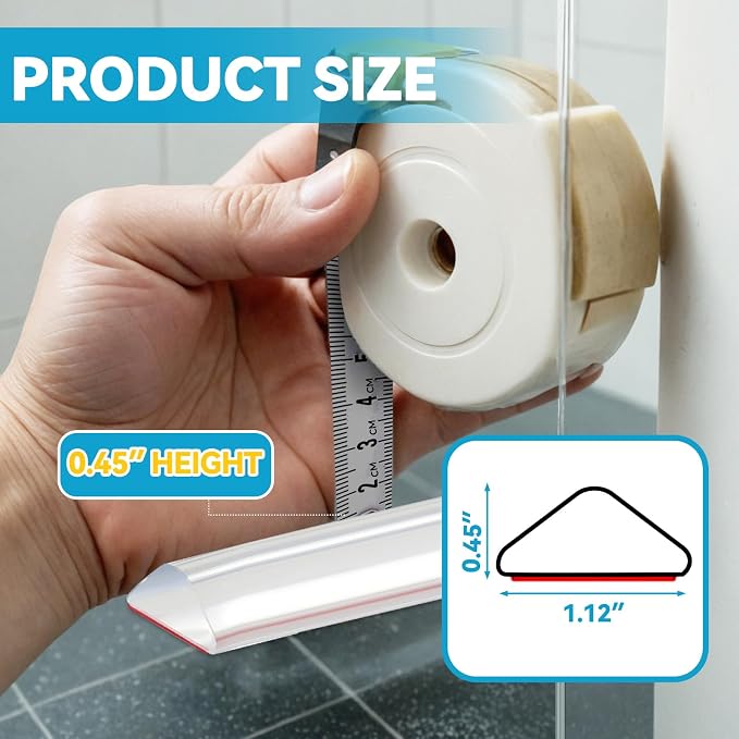 98'' Collapsible Shower Threshold Water Dam Shower Barrier Keeps Water Inside - Image 3
