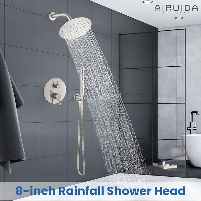 Airuida Shower Fixtures 2 Functions Shower Faucet Set Wall Mounted - Image 7