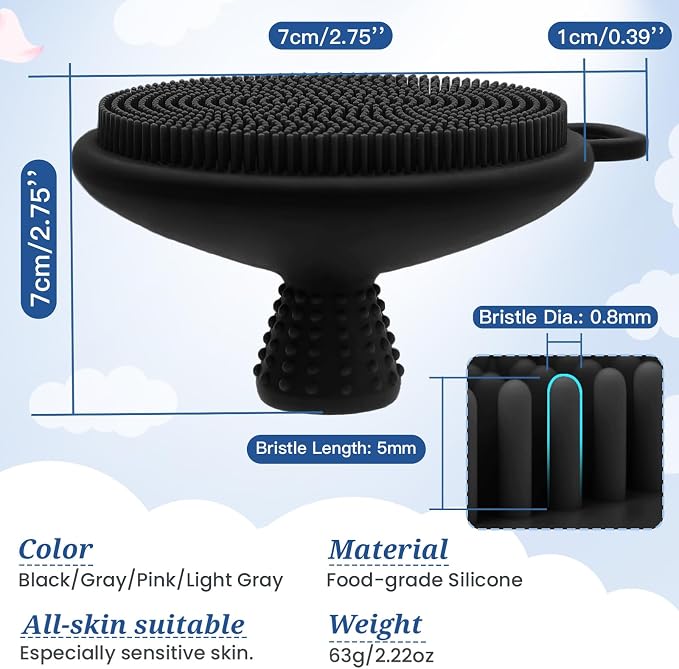 Silicone Face & Back Scrubber Set, Manual Face & Body Scrubber Exfoliator - Image 5