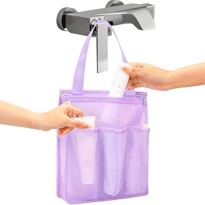 Portable Mesh Shower Caddy, Gym Travel Camp Dorm Room Essentials by famichan