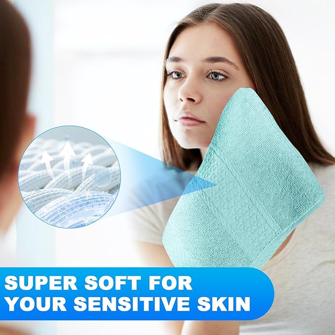 6 Pack 100% Cotton Wash Cloth, 13x13 Inch Highly Absorbent and Soft Feel - Image 4
