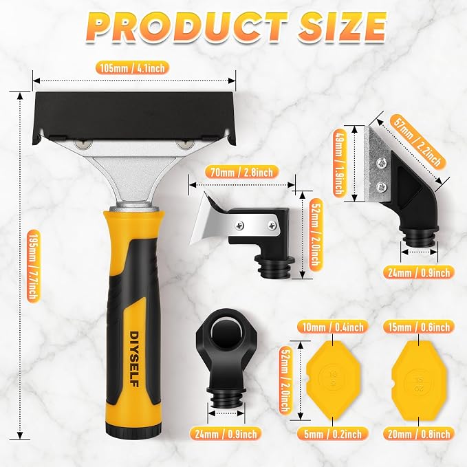 DIYSELF Caulking Tool, 4 in 1 Caulk Remover Tool - Image 6