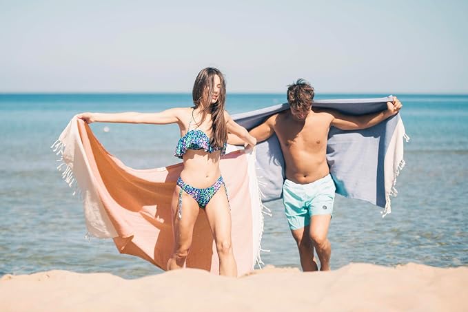 Bazaar Anatolia Turkish Beach Towel 100% Cotton Bath Towels 71x39 Quick Dry - Image 2