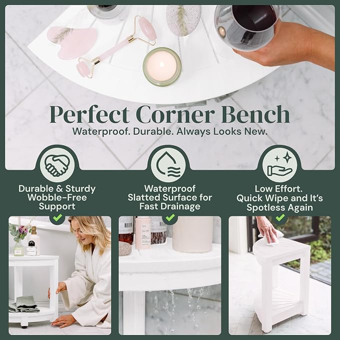 Waterproof Corner Shower Stool - Image 3