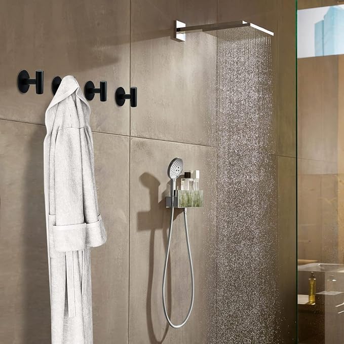 Self Adhesive Towel Hook Matte Black Coat Hook Brushed Nickel SUS304 Stainless - Image 4