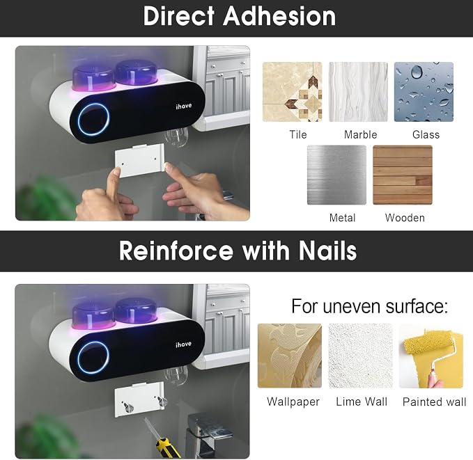 iHave Toothbrush Holders for Bathrooms, UV Toothbrush Sanitizer and Holder - Image 5