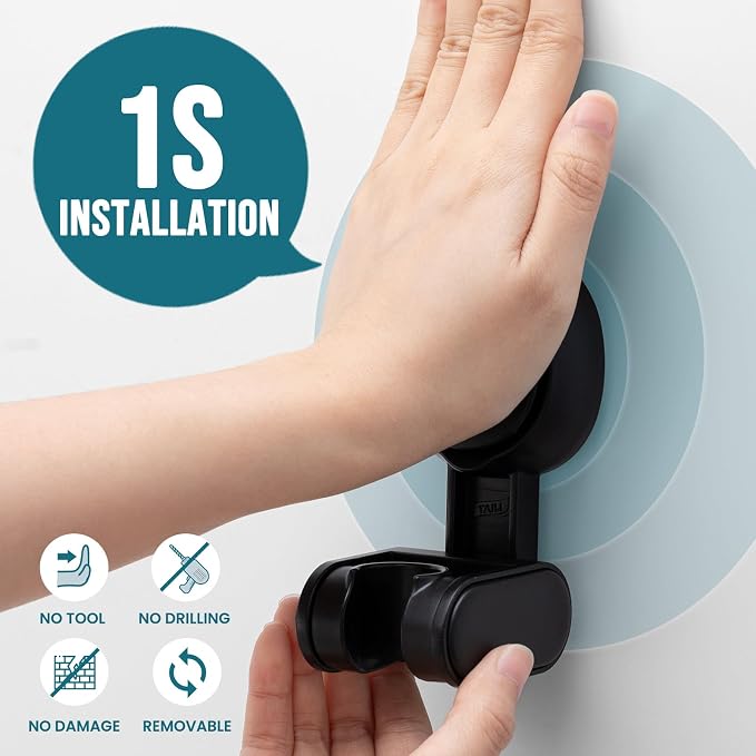 TAILI Shower Head Holder Suction Cup, Handheld Shower Head Bracket, Height - Image 7
