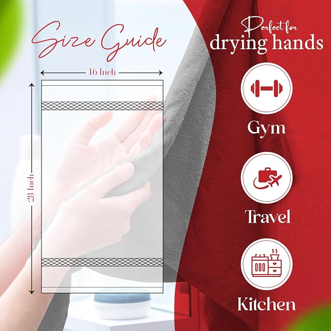 RIVERSIDE 6 Pack Premium Hand Towels Set, 16x28 inches, 100% Ring Spun Cotton - Image 2