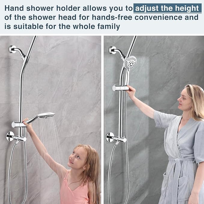 BRIGHT SHOWERS Rain Shower Head Combo - Image 4