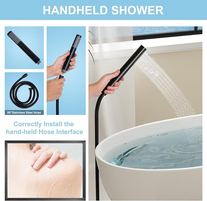 Freestanding Bathtub Faucet, Floor Mount Bathtub Faucet - Image 5