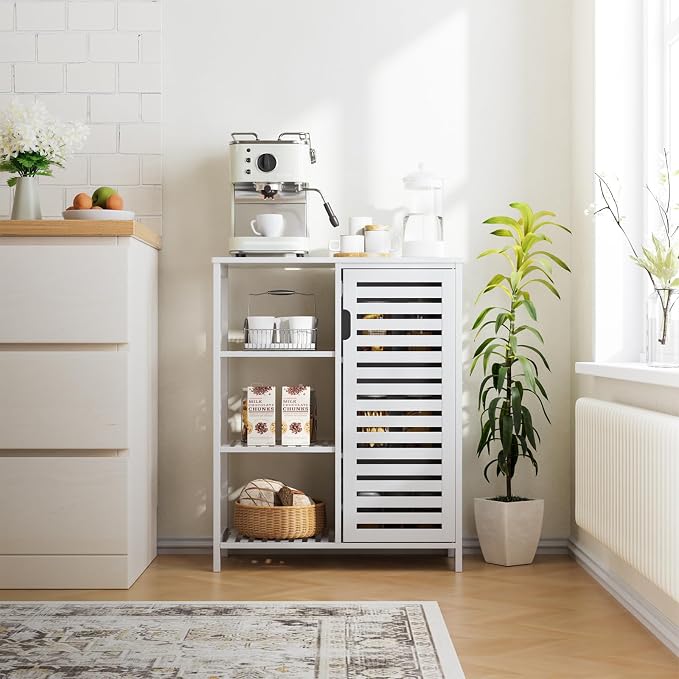 HITNET Bathroom Cabinet Freestanding, Bamboo Floor Cabinet, Side Storage - Image 8