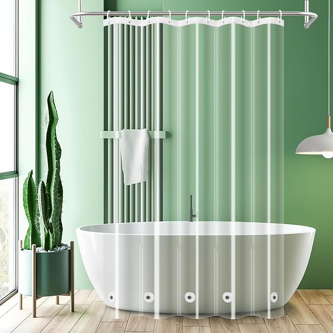 UFRIDAY Clear Stall Long Shower Curtain Liner 60 x 84 inch, EVA Waterproof by UFRIDAY
