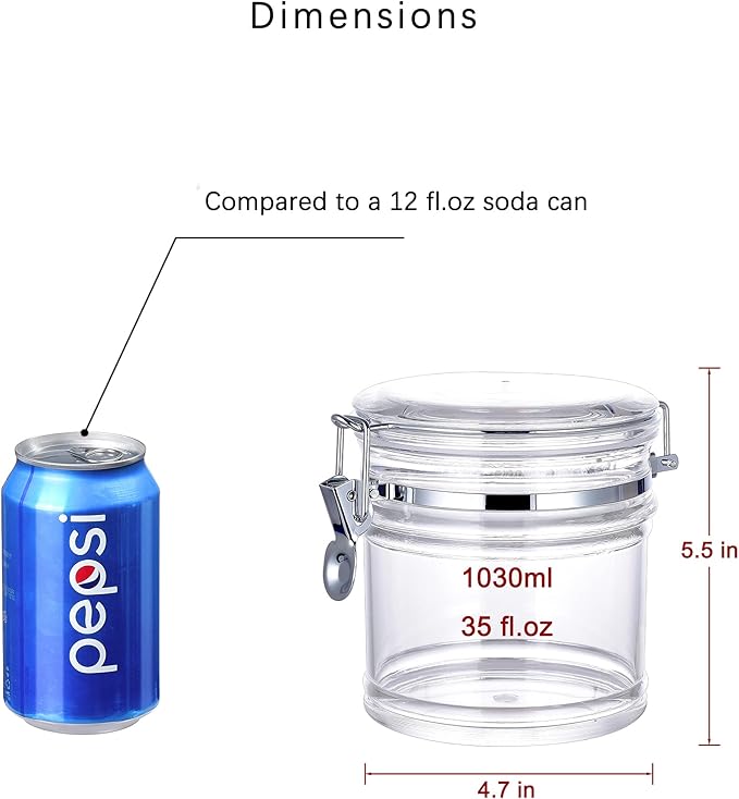 35 oz Reinforced Small Acrylic Canister - Image 3