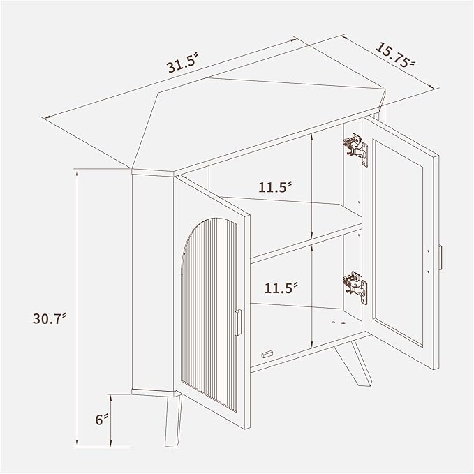 BERRYMERRY Fluted Corner Cabinet - Image 3