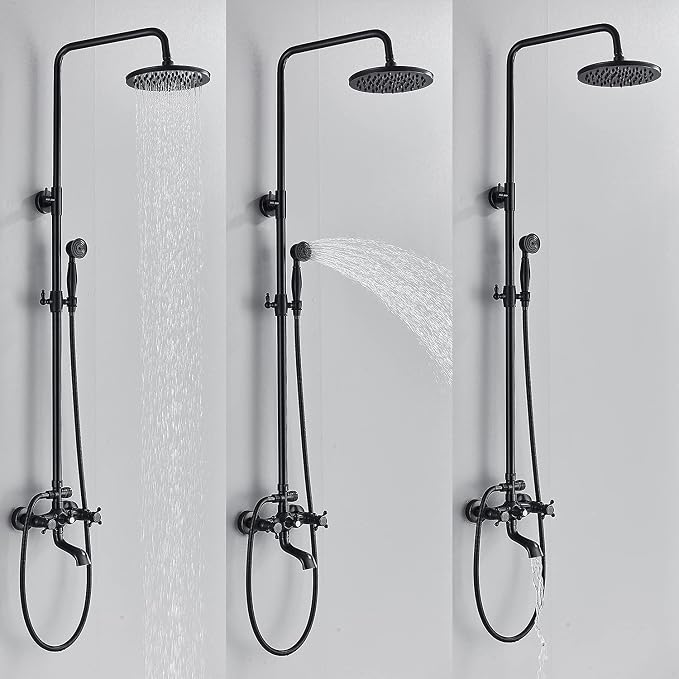 NeierThodore Oil Rubbed Bronze Shower Faucet Set Complete Shower System 8 Rain - Image 7